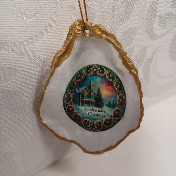 Glorious Gold #2 12 Days of Christmas Oyster Shell Ornaments + 2 Bonus Ornaments - Picture 10 of 16